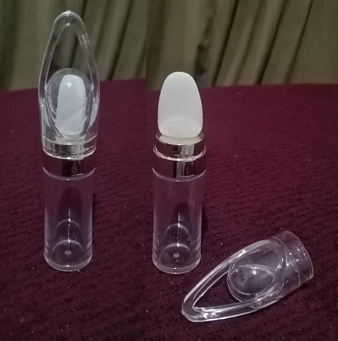2 Pieces 15ml Empty Refillable Highlighter Blusher Blusher Refill Pack of 2 - Clear in Silver