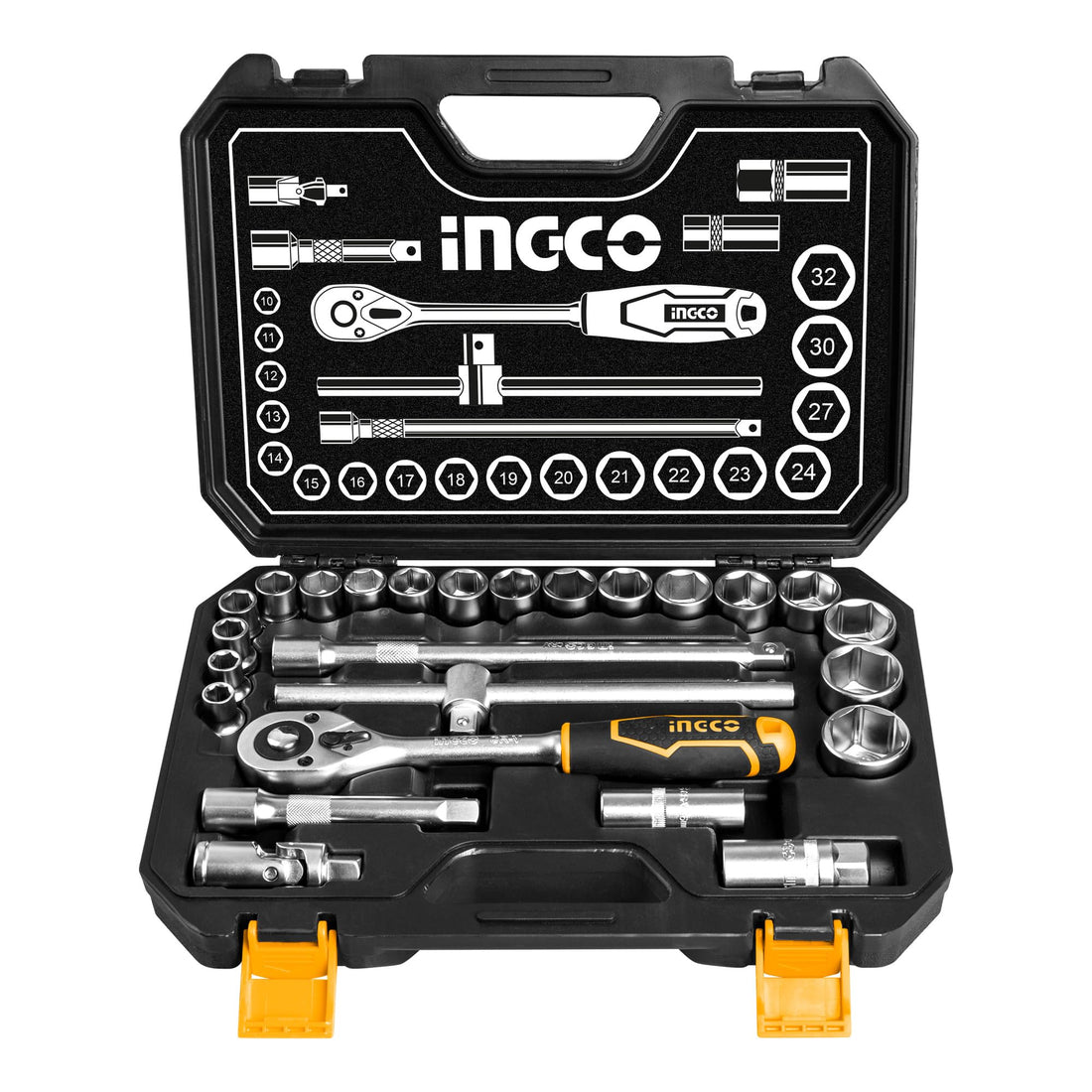 Ingco socket set, quick release ratchet wrench tool set (1/2") hkts12251