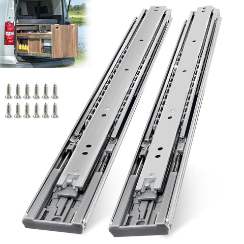 1 Pair 20 Inch 200Lbs Soft Close Heavy Duty Drawer Slides Full Extension Ball Bearing Slow Closing Rails, Side Mount Cabinet Runners Kitchen Tool Box Tracks Glides