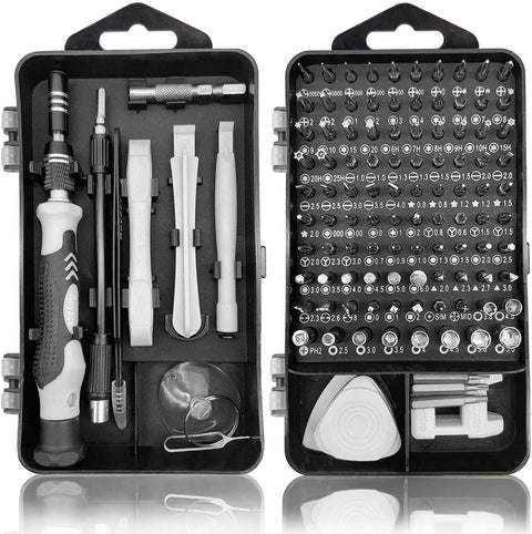 ELISCO Latest PC Repair Screwdriver Set, 115 in 1 Professional Precision Screwdriver Set, Multi-Function Magnetic Repair Computer Tool Kit For Mobiles/Tablets/Glasses/Laptop/PC Gray