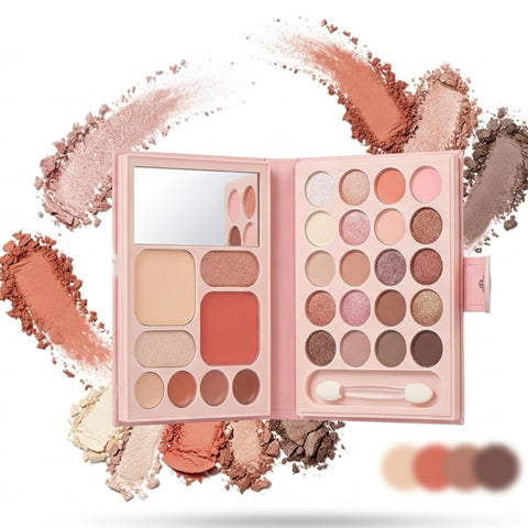 Highly Pigmented Eye Makeup Palette, Matte Shimmer Metallic Eyeshadow Pallet Long Lasting Blendable Natural Colors Make Up Eye Shadows Cosmetics Gift Kit