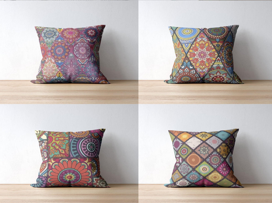 Pillow Case Cushion Cover set from MEGA JO in modern colors and attractive designs 18 x 18 inches 45 x 45 cm (MJ- (195))