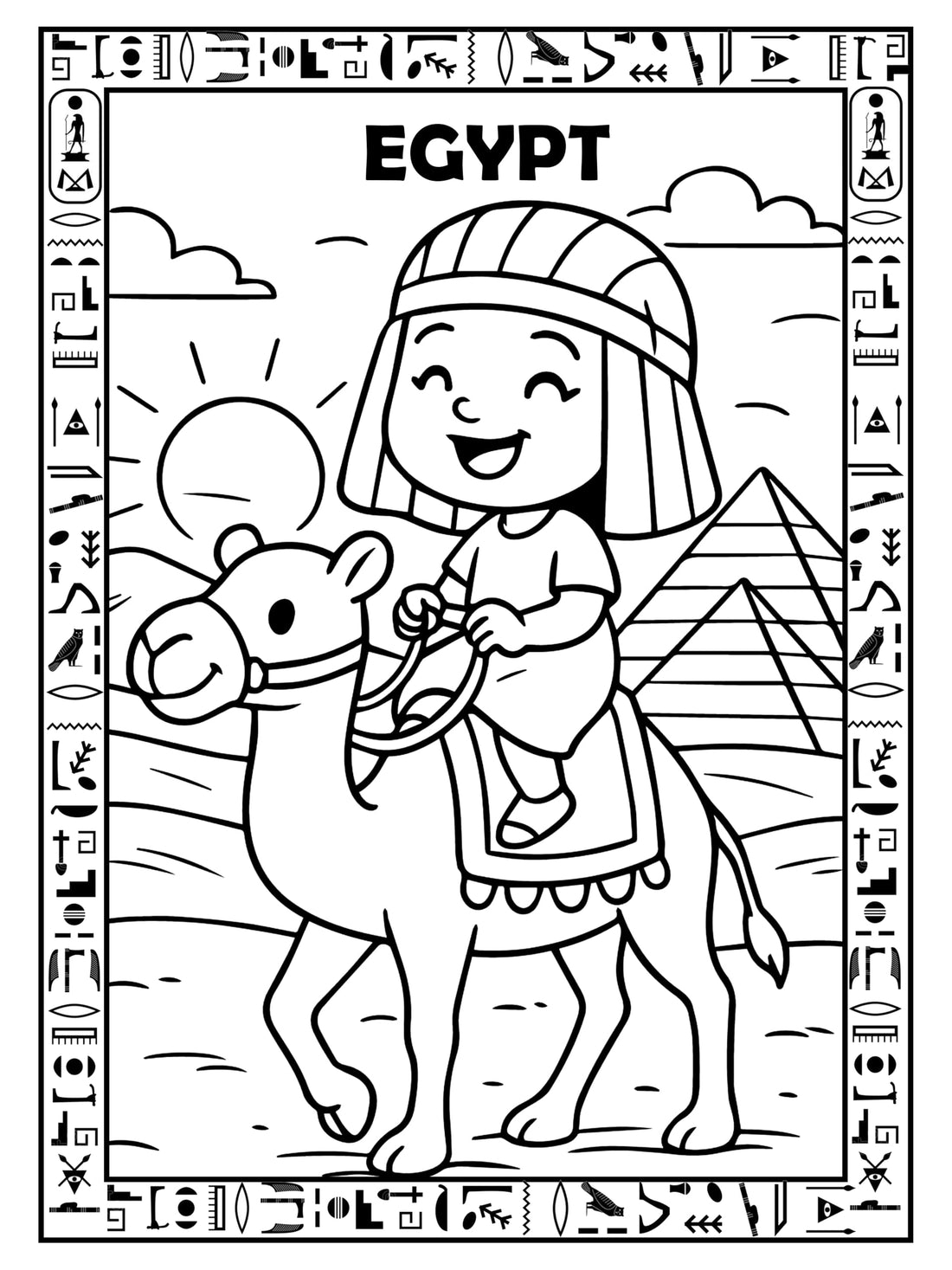 Little Pharaoh Kids Tote Coloring bag 30 * 40 - Egypt Design bedaya