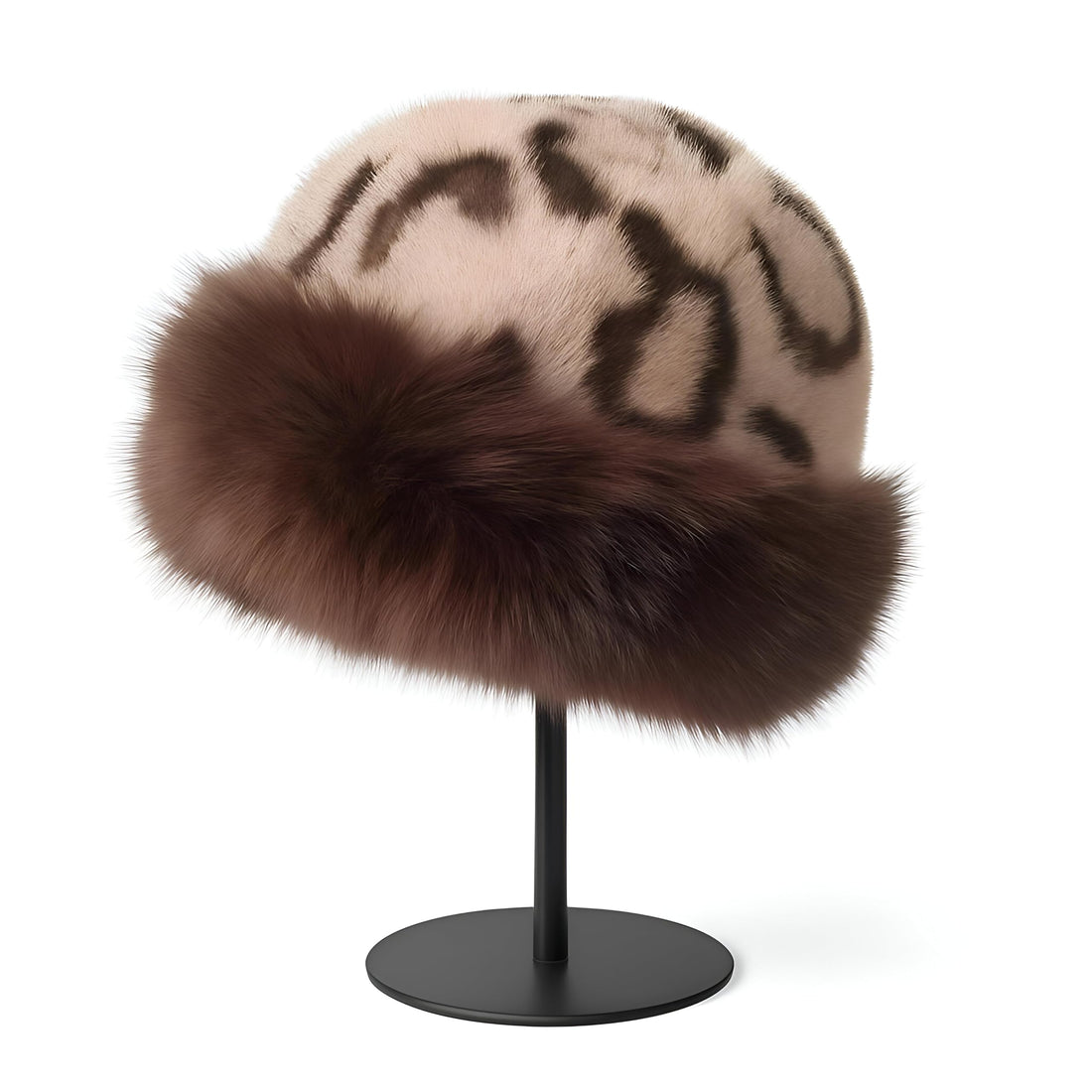 Grunge Beanie - Faux Fur Leopard Cheetah Style Hat, Trendy Y2K Emo Accessories for Casual Wear, Cool Fuzzy Hat for Coquette Fashion and Unique Looks