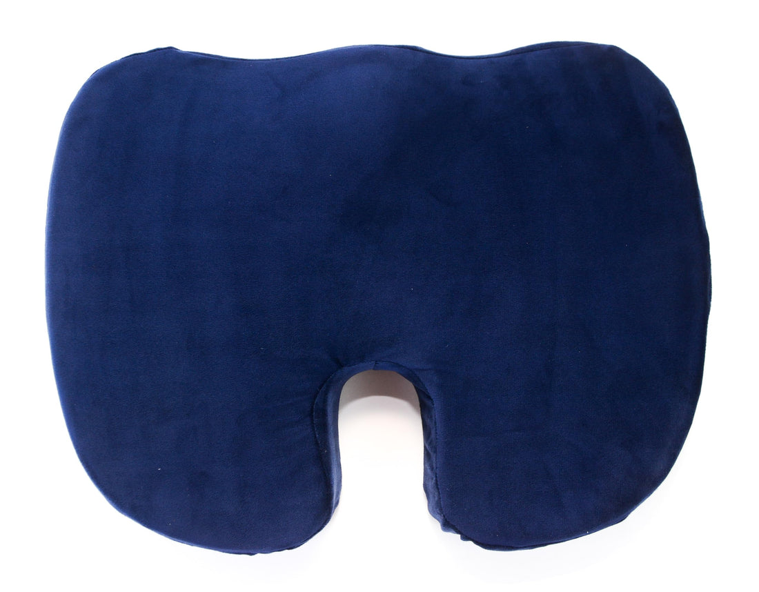 Comfy Coccyx Seat Cushion Orthopedic Chair Pad Pain Relief Memory Foam Cushion with Cover for Office Chair Car Tailbone Sciatica Wheelchair - Blue
