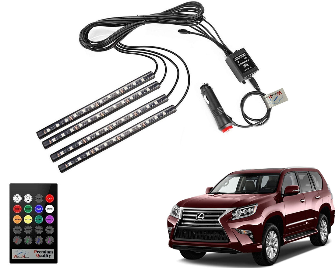 WolkomHome - LED RGB Car Interior Decorative Atmosphere Strip Music reactive Sounds Active Disco Equalizer Best Light for Lexus GX