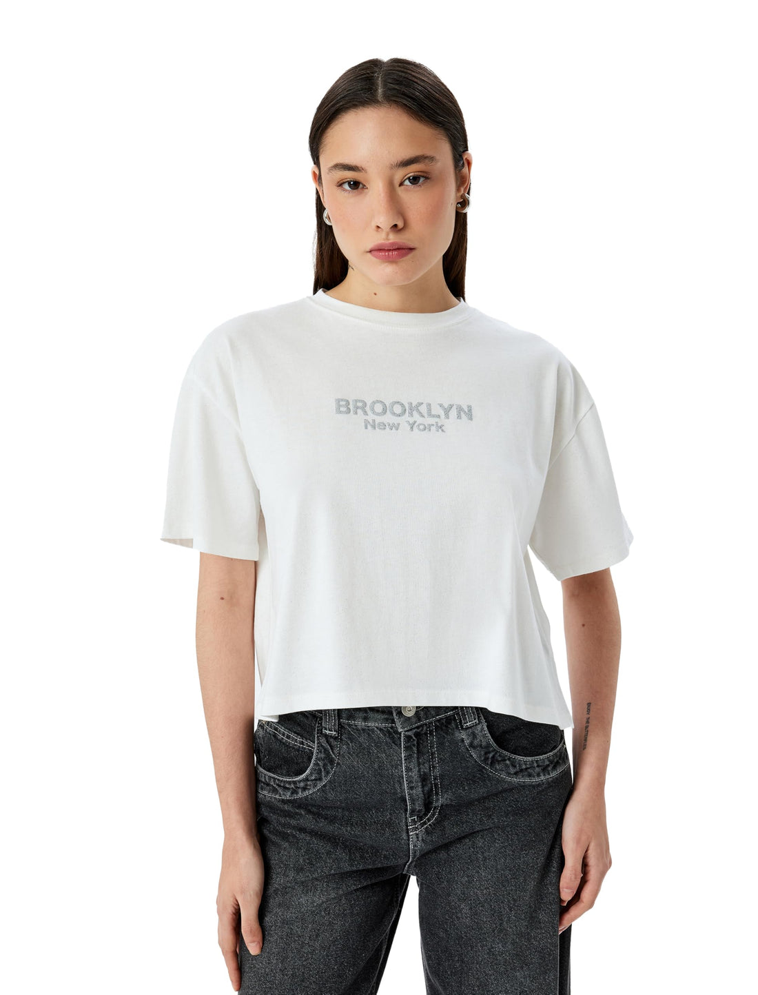 KOTON Womens Printed T-Shirt Modern