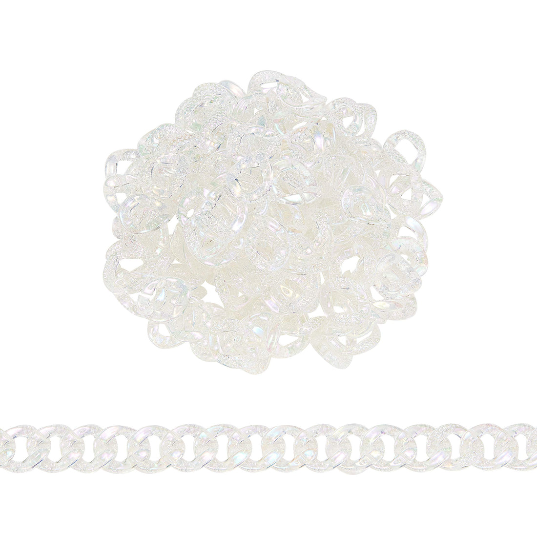 Stiesy 300 Pieces Transparent Acrylic Open Linking Rings Rhinestone Settings for Twist Chains Making Crafting