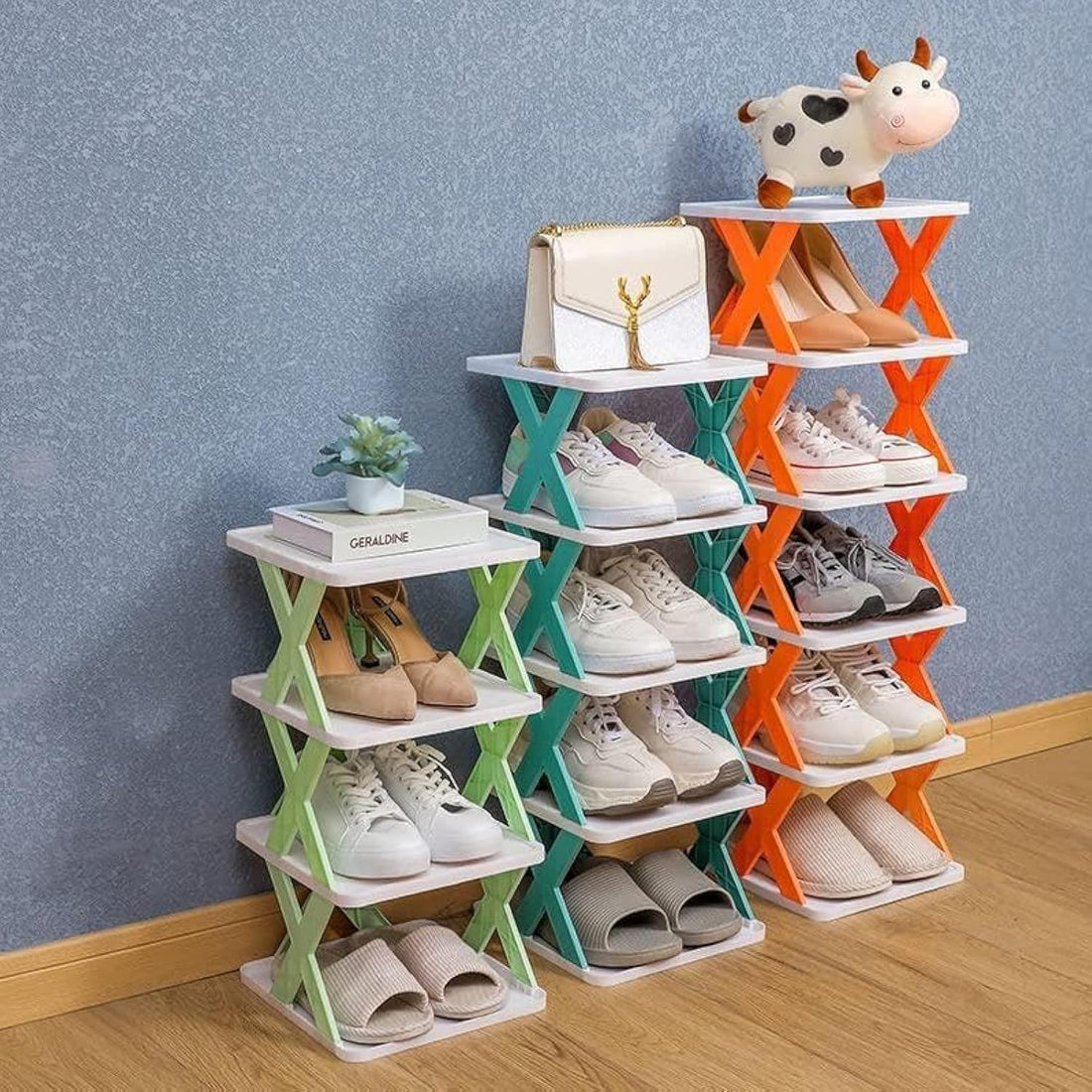 PRIME SHOP - 5-Tier Vertical Shoe Storage Tower for Small Entryways and Closets - Efficient Space Saving Shoe Organizer 2024