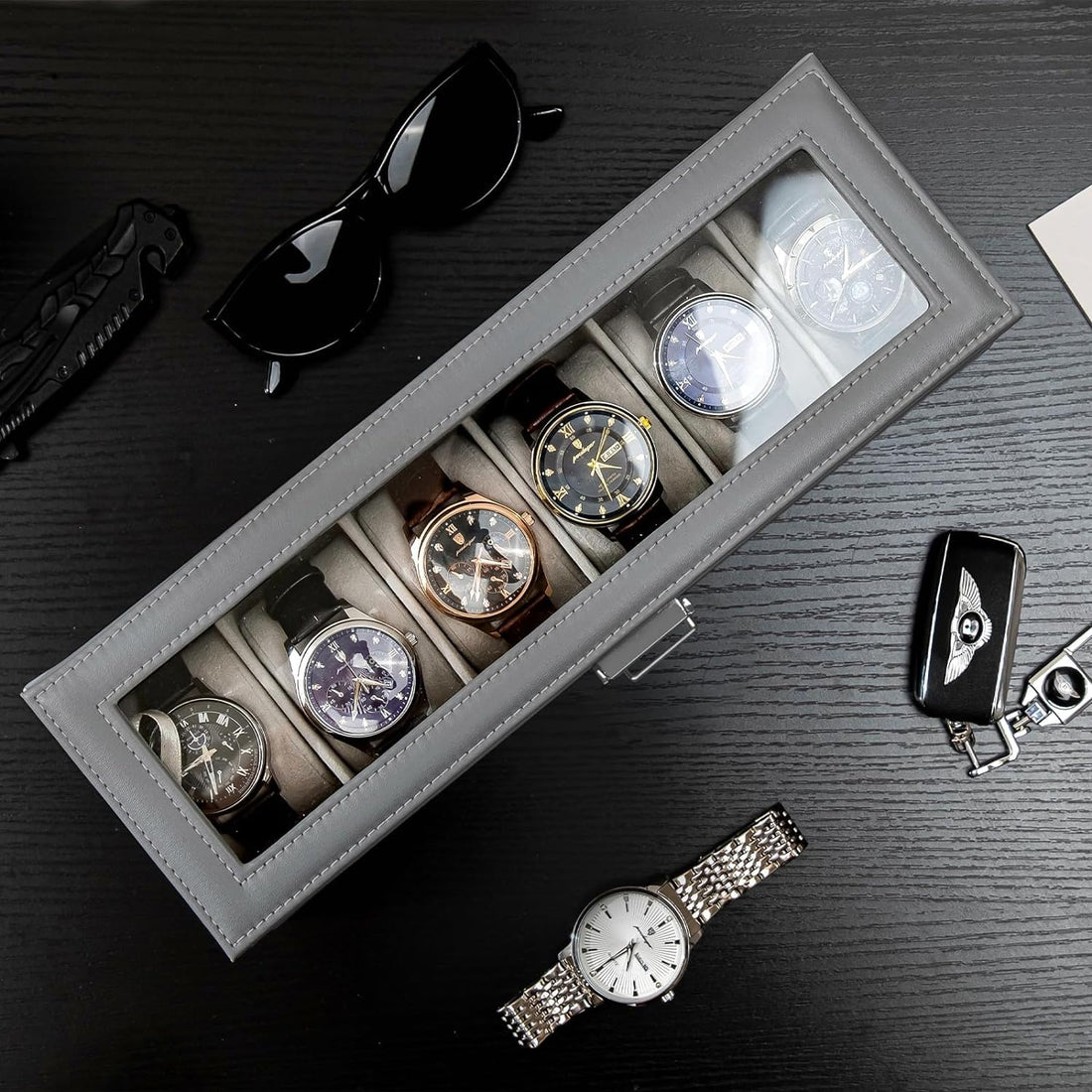 Dollar for Improt Leather Watch Box for Six Woven Watches