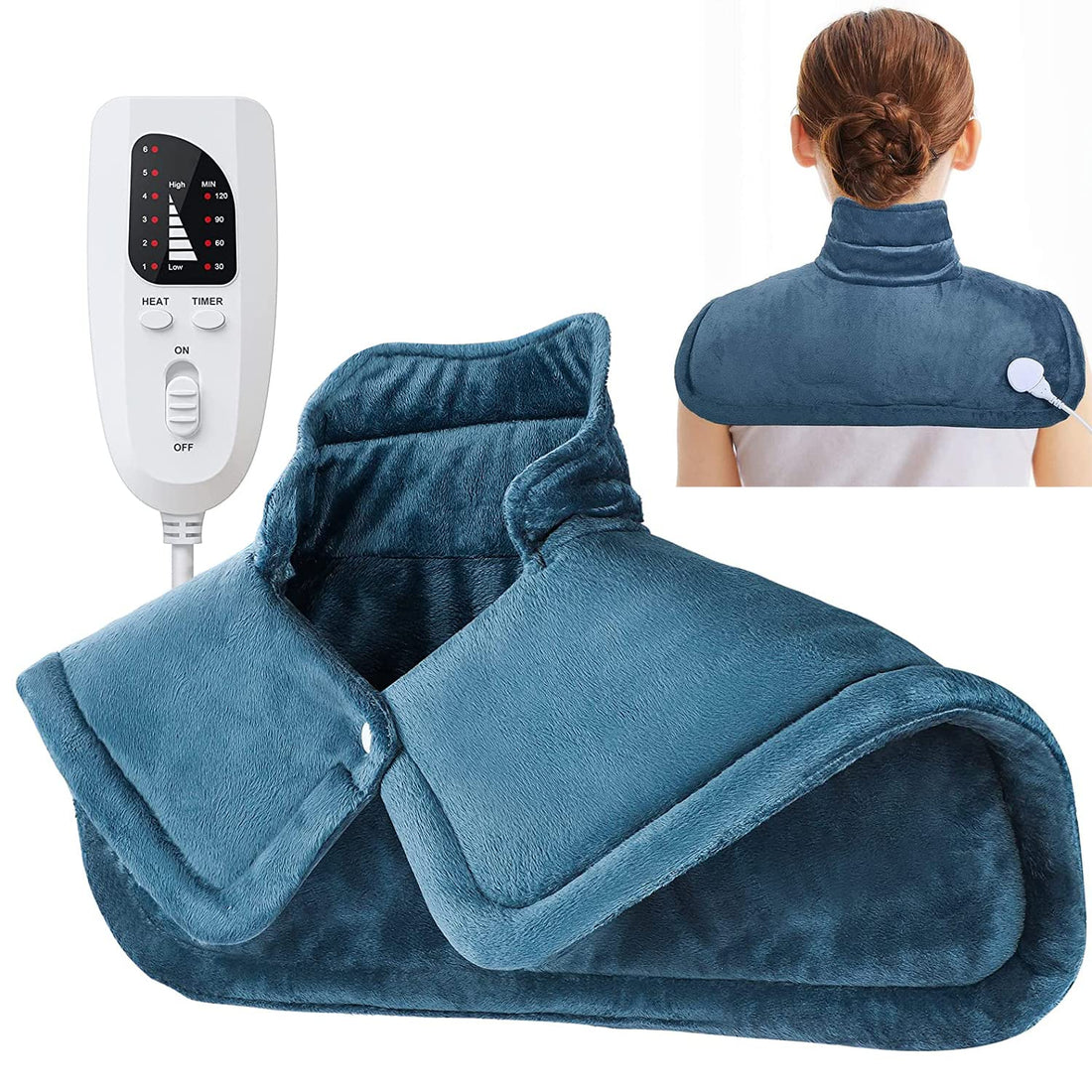 Heating Pad for Neck and Shoulders 42cm x 58cm Heat Pad with 4 Auto Shut Off 6 Heat Settings