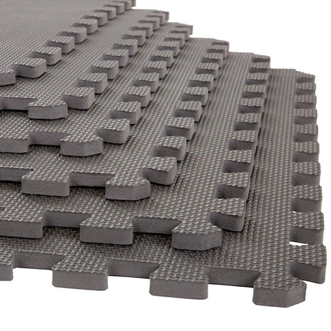 EASY HOME Kids Puzzle Exercise Mat with EVA Foam Interlocking Tiles Play mats, Set of 6 Tiles- 60cm X 60cm Each Tile- 24 Square Feet Total Area (Grey)