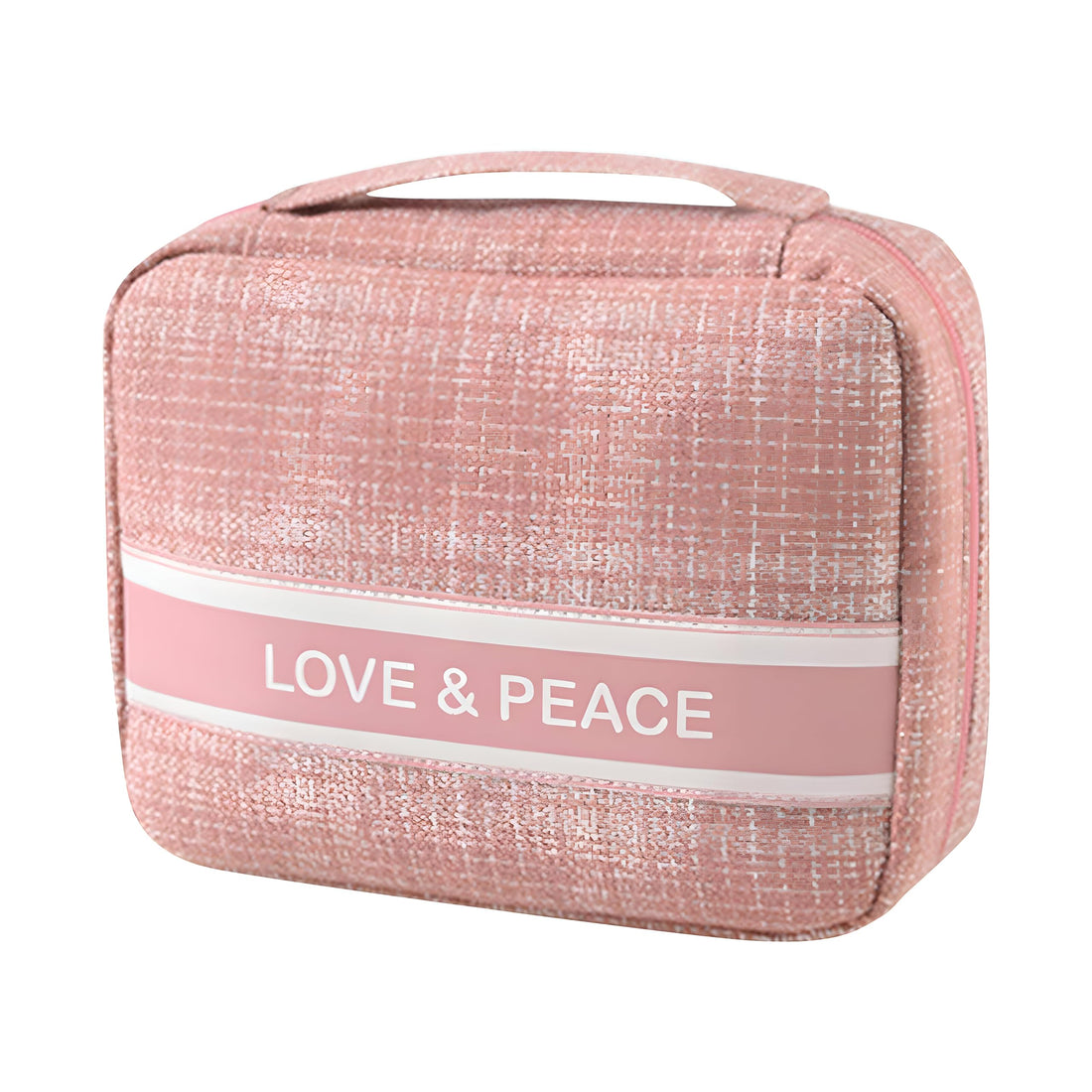 Portable Cosmetic Bag-Spacious, organized makeup bag for daily use, travel-friendly cosmetic and toiletries carrier, ideal tools storage solution, secure zipper design. (Pink)
