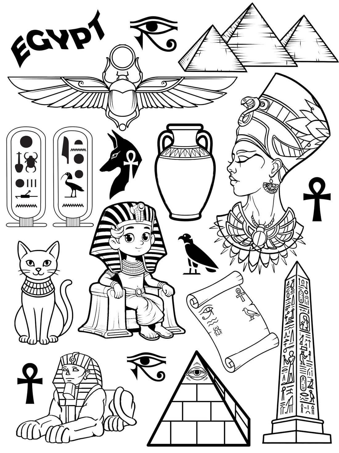 Ancient Egypt Kids Tote Coloring bag 30 * 40 - Egypt Design bedaya