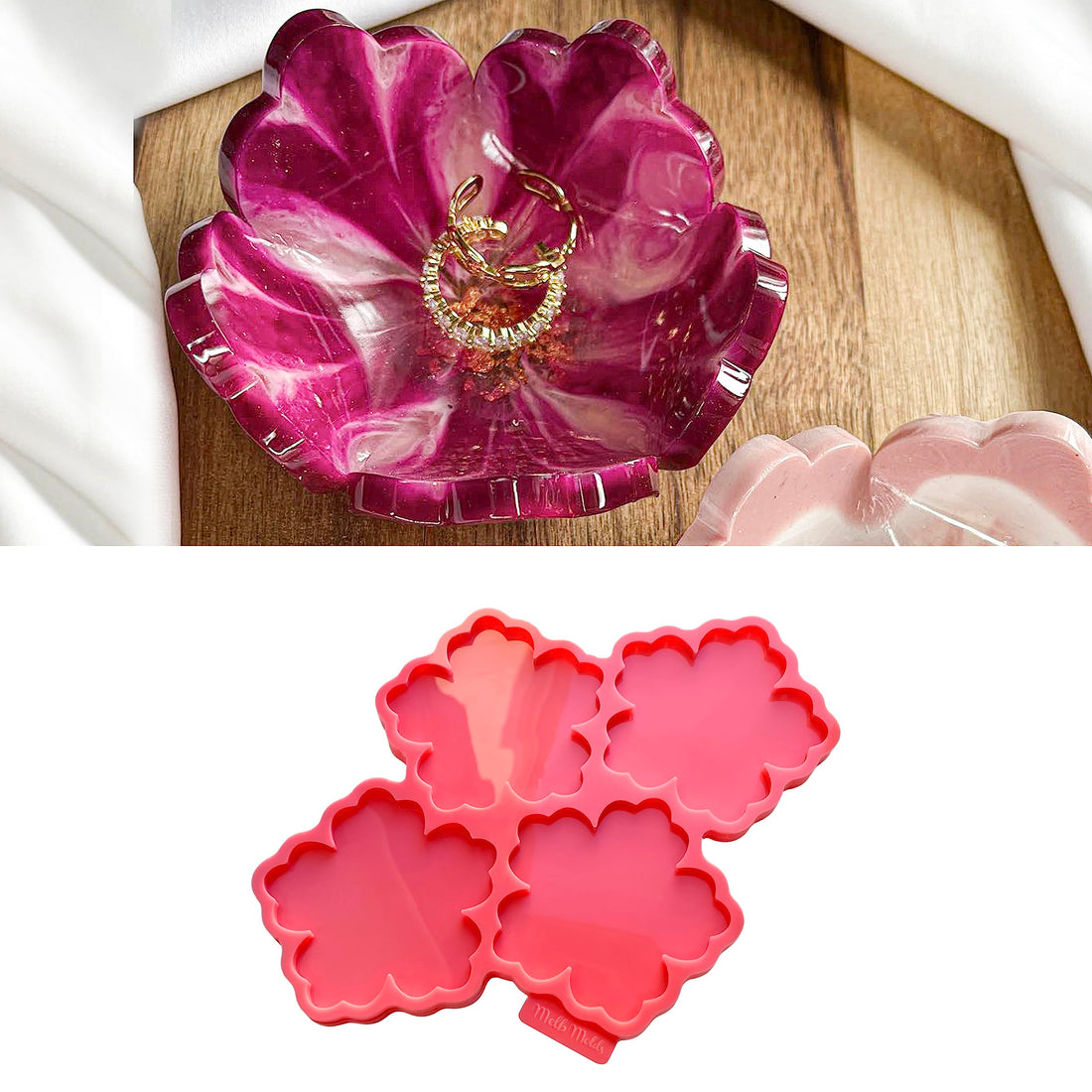 Flower Silicone Mold 10cm Depth 0.8cm for Resin Epoxy – Flower Coasters & Home Decor Gifts – MelbMolds