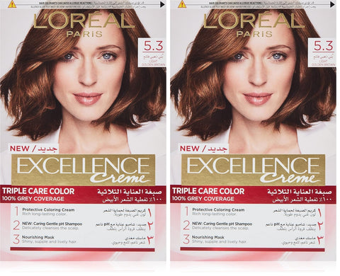 L’Oréal Paris L'Oréal Paris Excellence 5.3 Light Golden Brown Haircolor (Pack of 2)