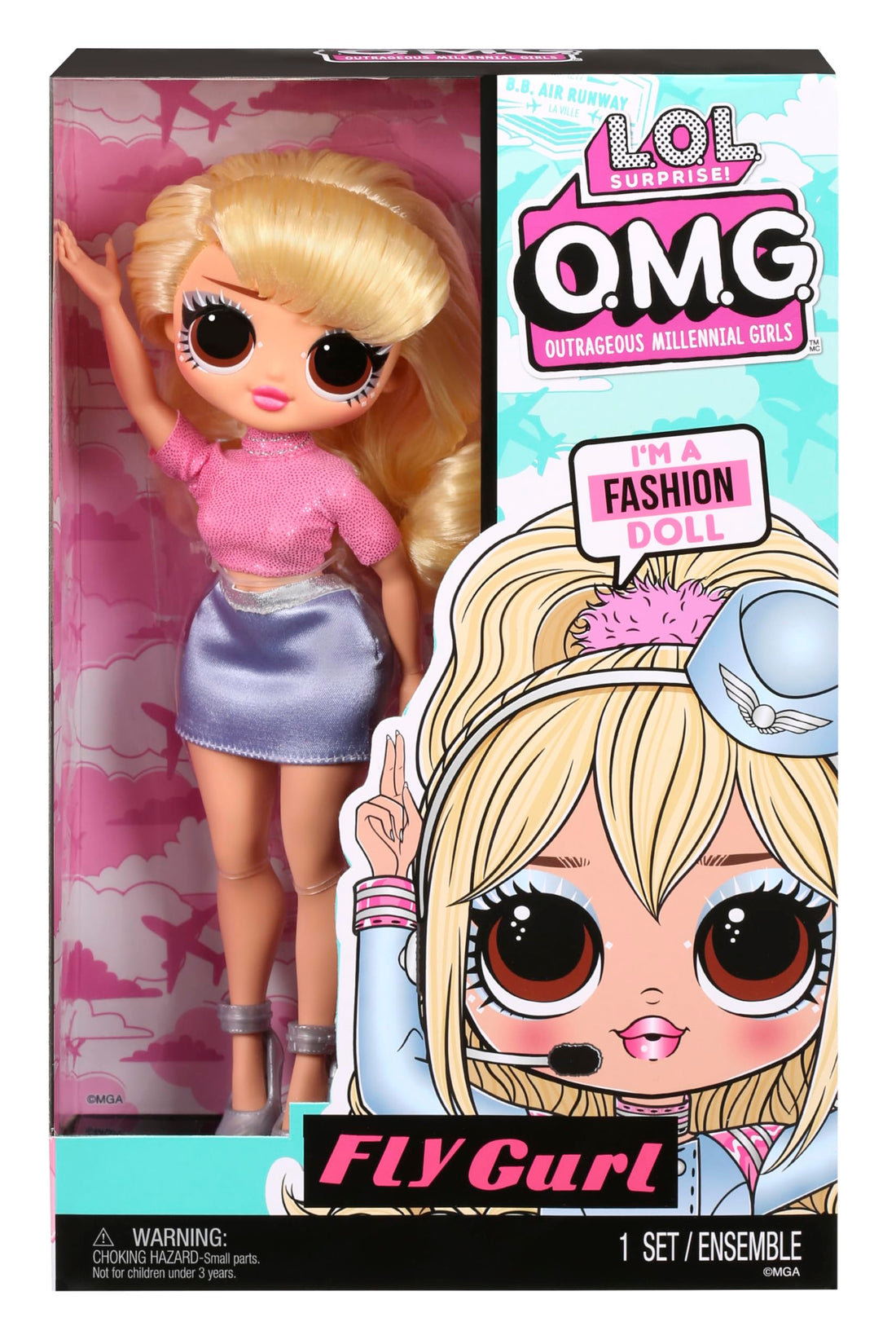 LOL Surprise! OMG Collection Fly Gurl, Fashion Dolls with Magnificent Hair & Stylish Lounge, Window Box Packaging
