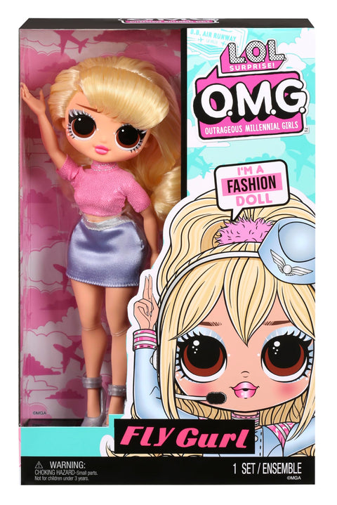 LOL Surprise! OMG Collection Fly Gurl, Fashion Dolls with Magnificent Hair & Stylish Lounge, Window Box Packaging