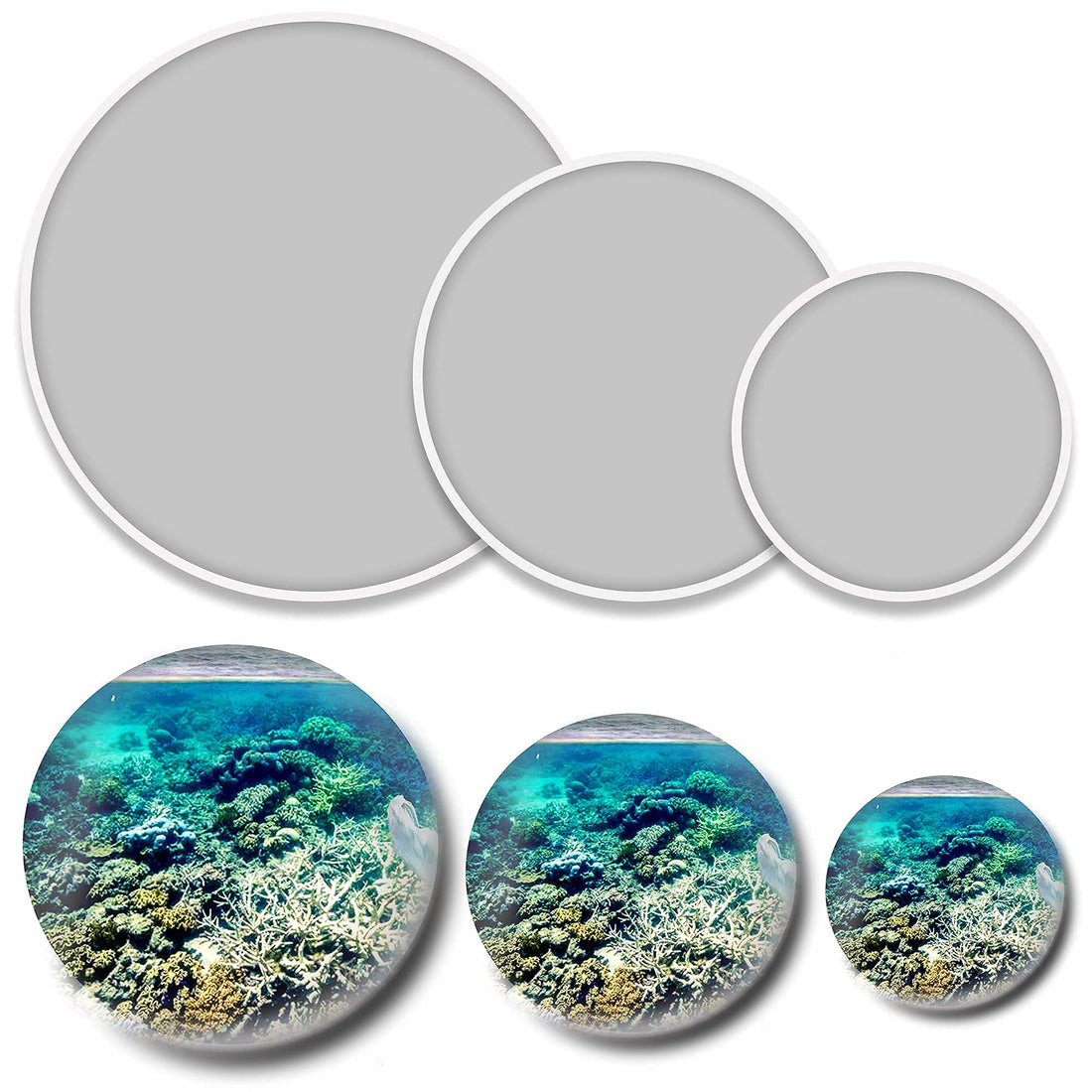 MarvelOz Resin Round Coaster Molds -3 Pieces