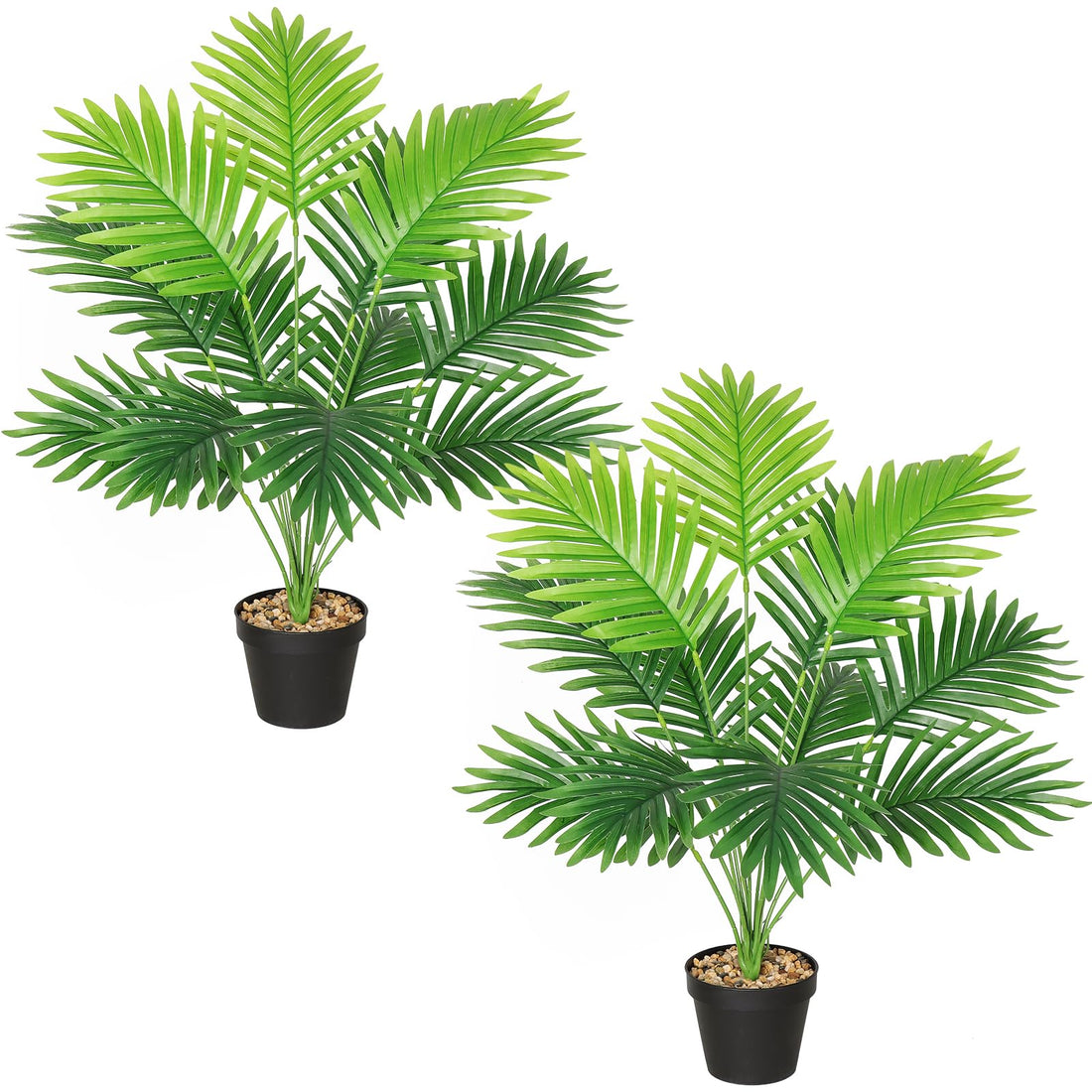 Artificial Plants Large Areca Artificial Palm Tree 68 cm High 12 Branches in Pot Artificial Plant Tropical Hawaiian Green Fake Plant Real Touch Plants Artificial Flower Decoration Office