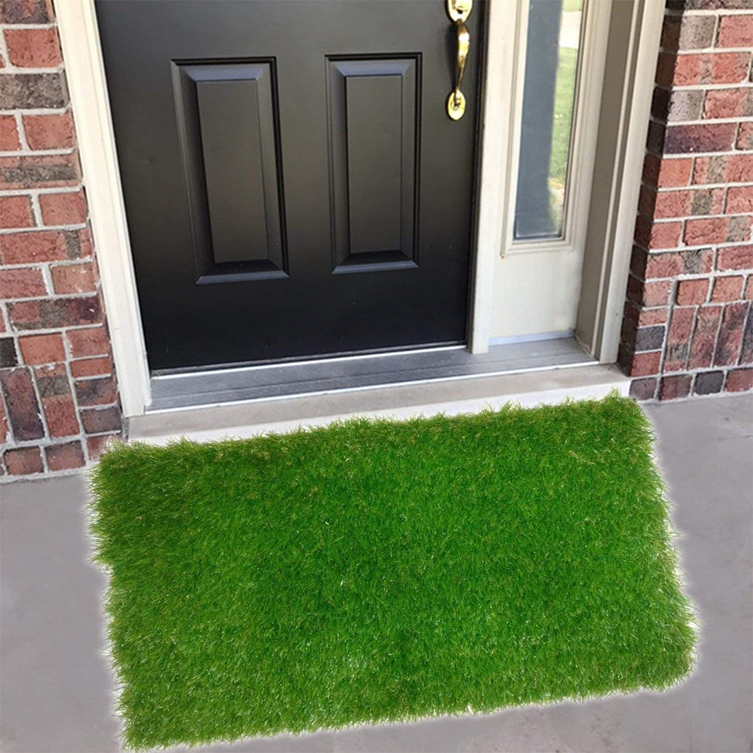 Bedi Handloom High Density Artificial Grass Mat, Carpet, Door or Floor Mat for Balcony, Bedroom,Garden,Door (Size 40 x60 cm), Green, Set of One Pc