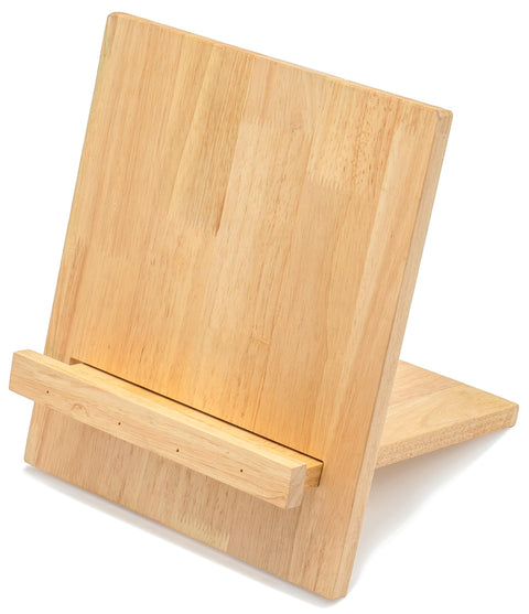 Red Co. 10” x 12” Wooden Cookbook Holder & Reading Stand for Open & Closed Books, Brushed Brown