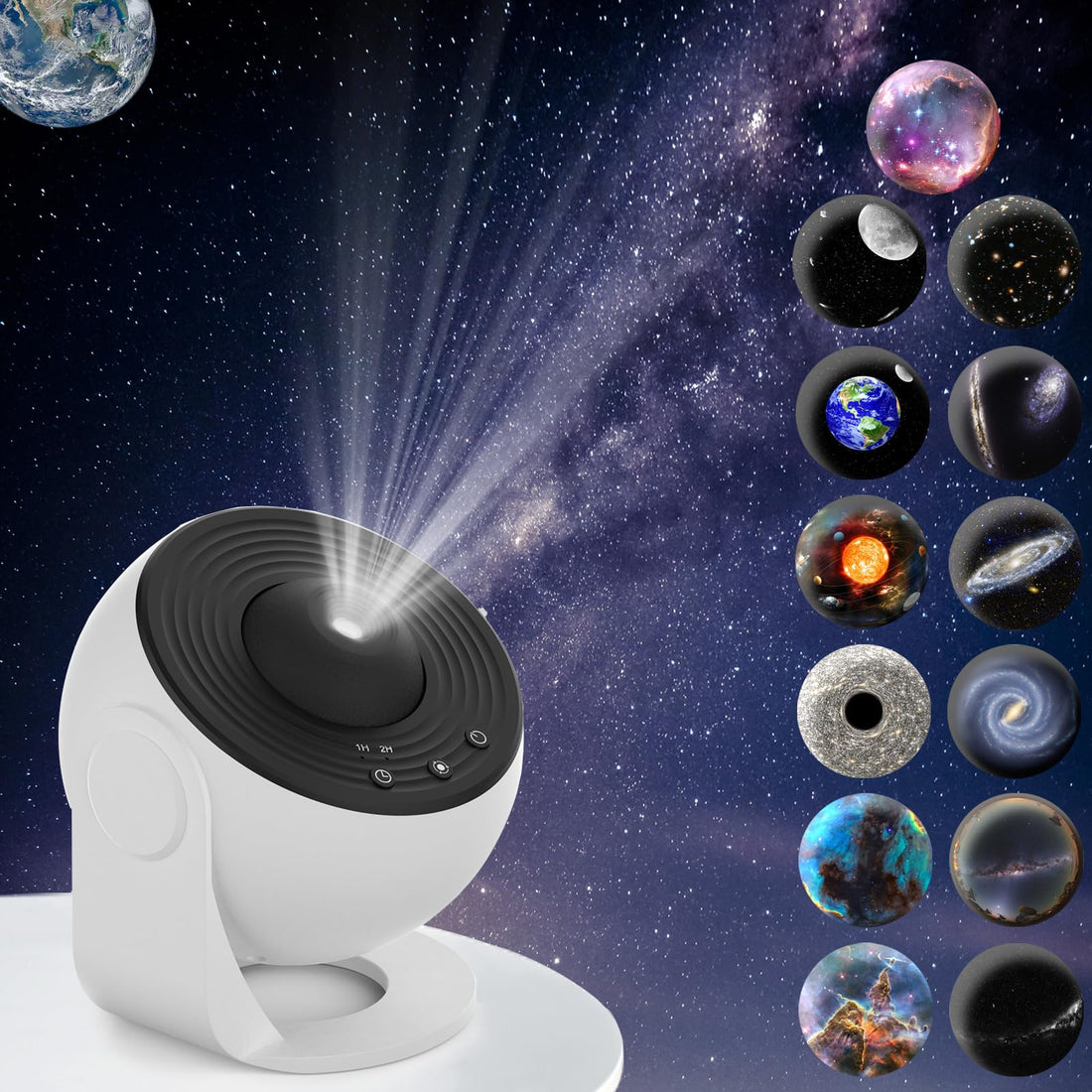 Galaxy Projector, 12 in 1 Planetarium Star Projector Realistic Starry Sky Night Light with Solar System Constellation Moon for Kids Adults Bedroom Ceiling Home Theater Living Room Decor