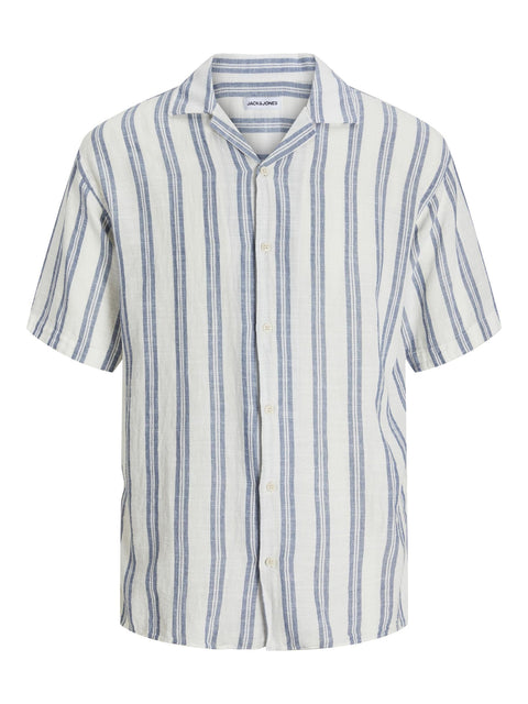 JACK & JONES Mens JJEENZO STRIPE RESORT SHIRT SS SN Modern
