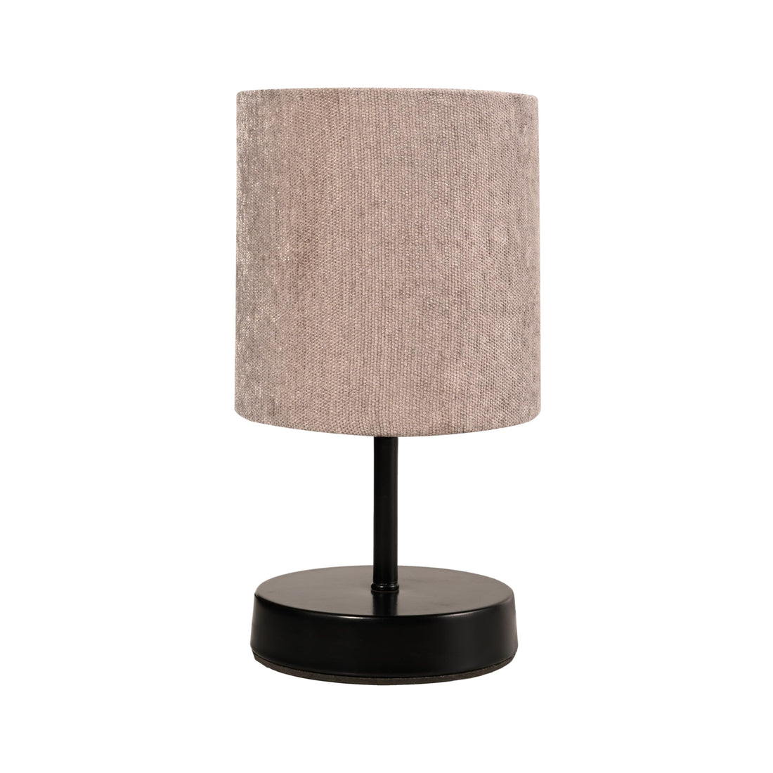 El Rawda Lighting - Elegant Gray Metal Table Lamp with Unique Fabric Shade - RL-TL-B-046