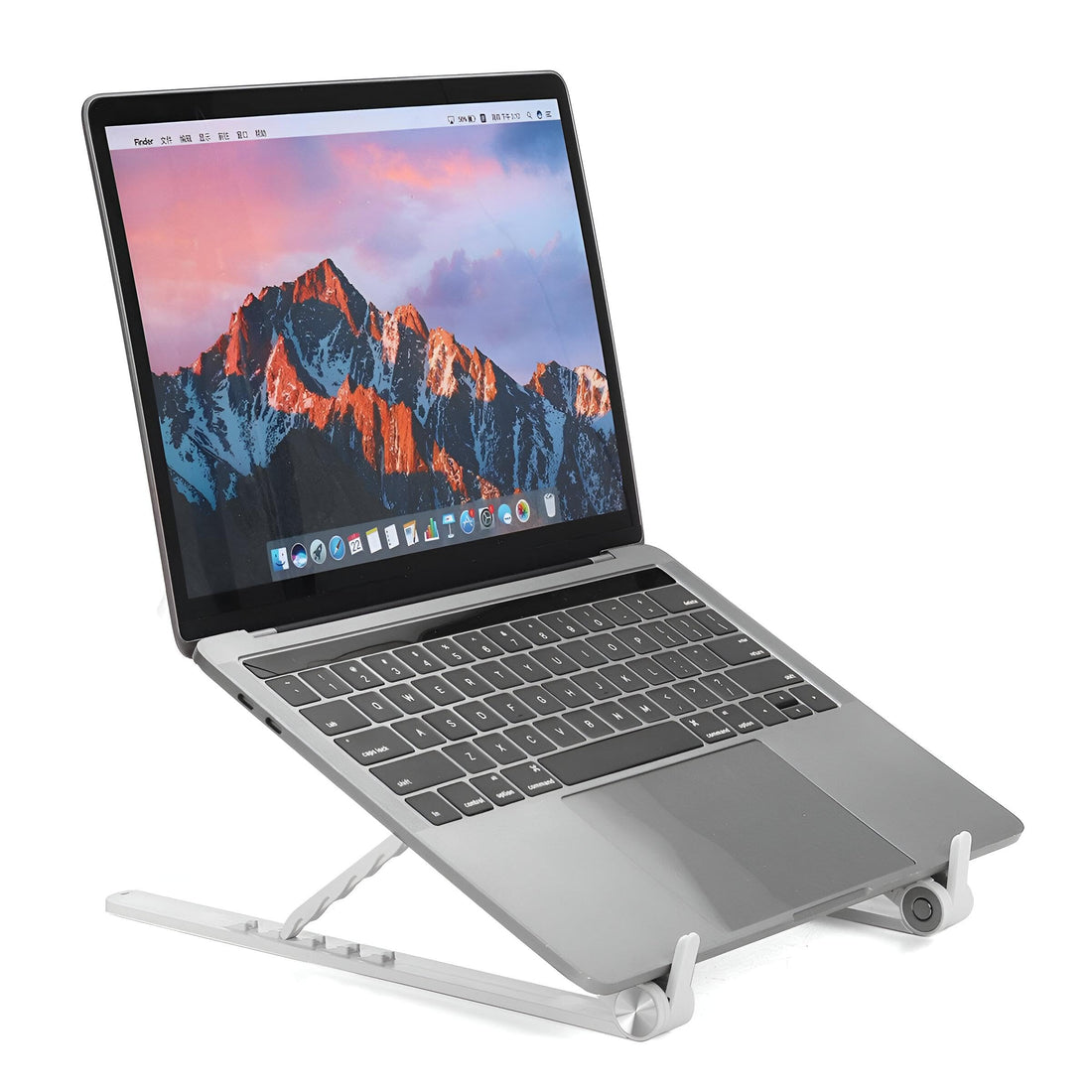Ergonomic Riser - Sleek metal elevation tool for laptops and tablets, promotes airflow and posture, ideal for home, office, or travel use