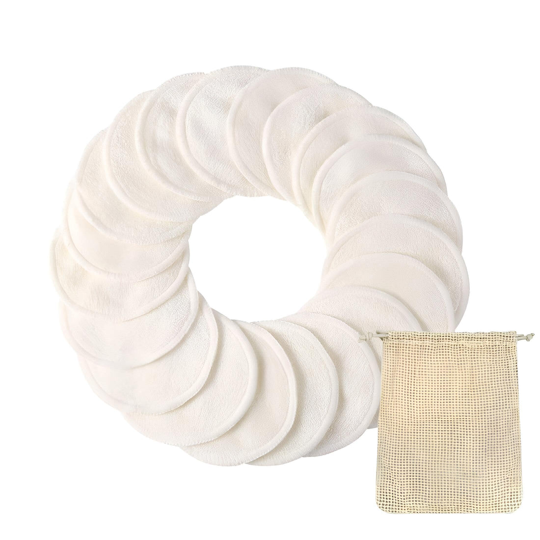 Reusable Microfiber Makeup Remover Pads - Made with Organic Cotton, These Washable Cotton Pads are Perfect for Cleansing Your Face and Eyes with Eco-Friendly Benefits