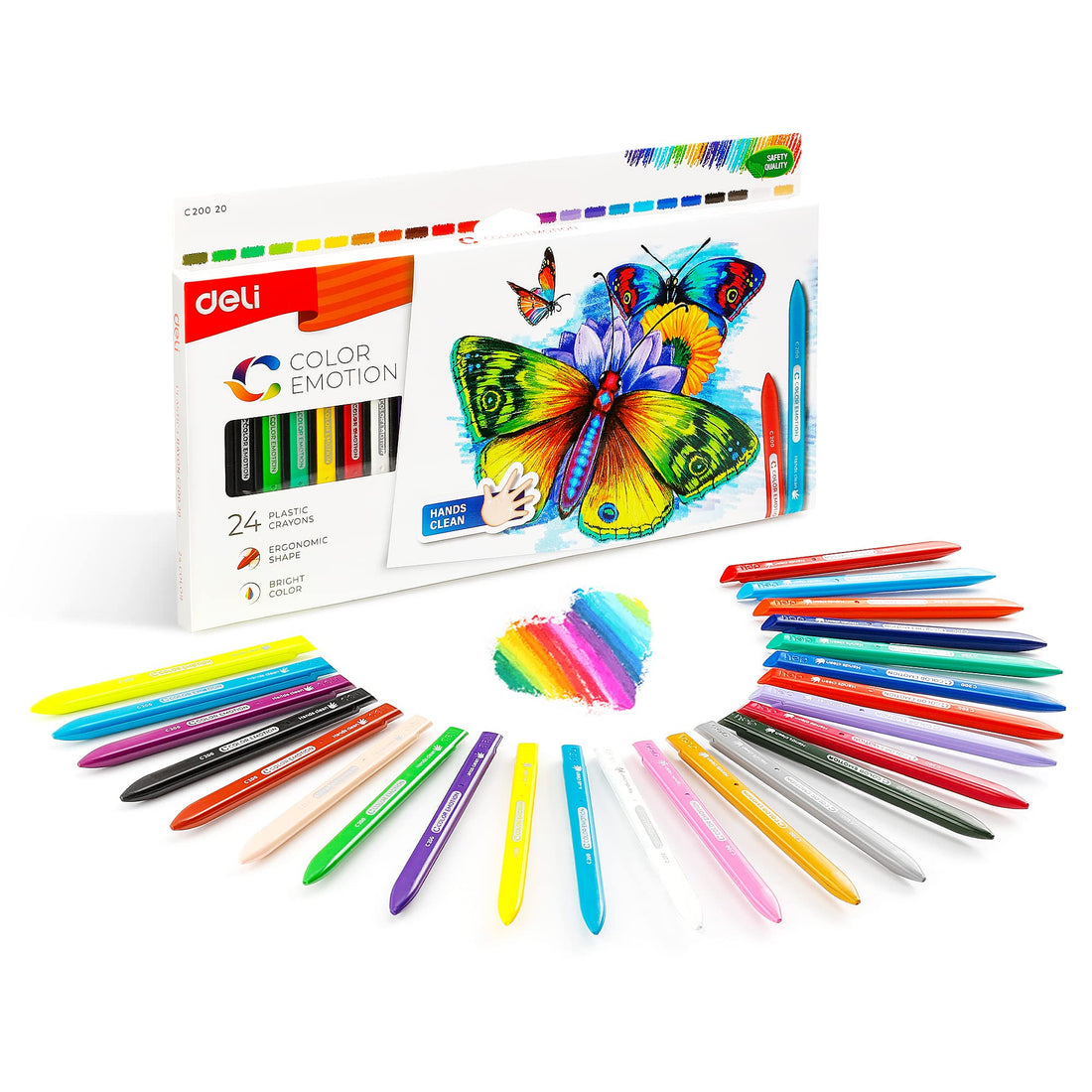 Deli 24 colors plastic crayon