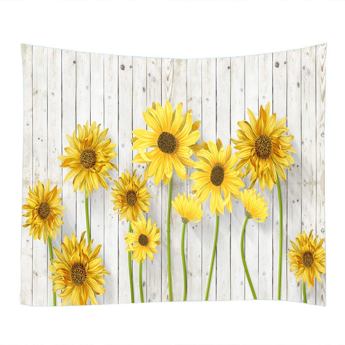 WODEJIA Fabric Tapestry Decorative Wall Art Tablecloth Bedspread Picnic Blanket Beach Throw Blanket l for Bedroom Hall Dormitory Living Room Hanging Wooden Board Sunflower Print (150 x 130 cm)