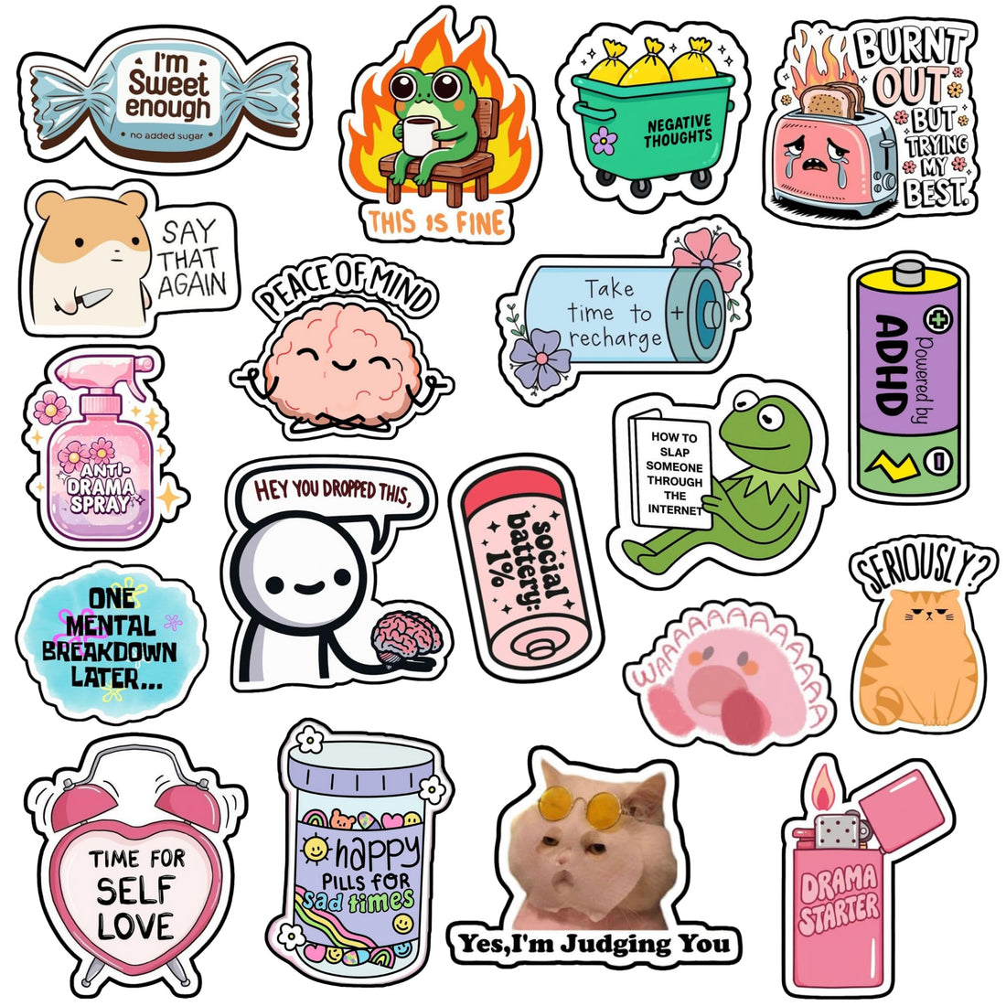 Laptop & Multipurpose Stickers – 14 Pcs Cute Quote Vinyl Decals | Waterproof, Scratch & Heat Resistant | For Laptops, Bottles, Mugs & Mirrors | Perfect Gear Personalization