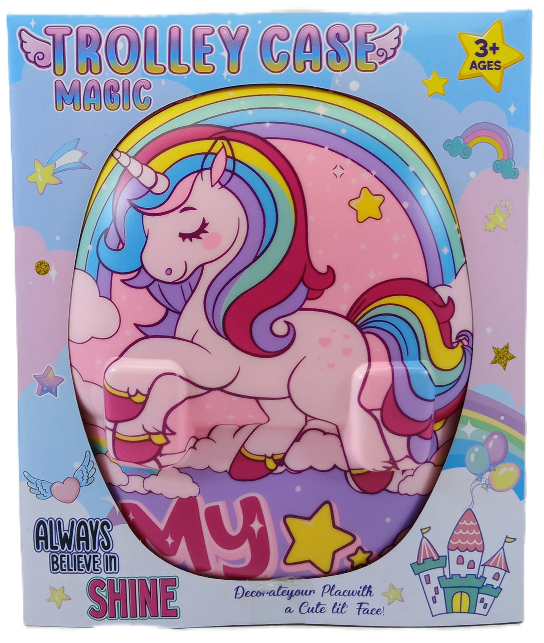 Magic Trolley Case Toy for Ages 3 and Above with Accessories, Unicorn Theme, Plastic