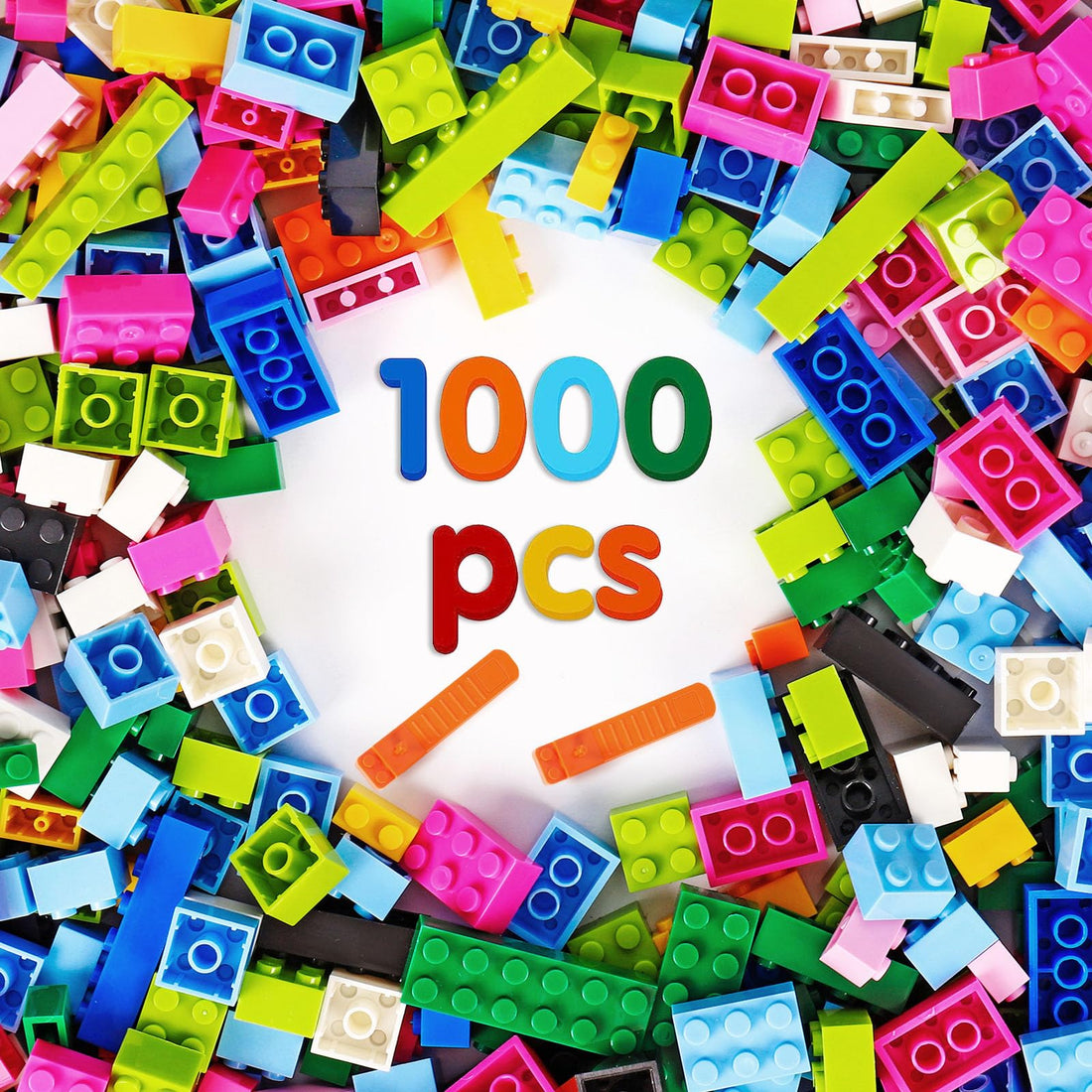 Building Blocks 1000 Pieces Blocks Building Bricks Block with Brick Separator Building Blocks Classis for 6 Years Up Children Compatible with Most Brand Blocks