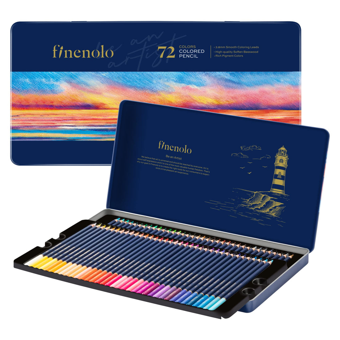 EC122-72#Colored Pencil #72color，Basswood #ASST.
