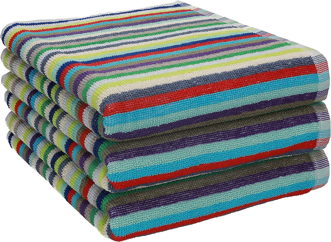 Signoola Multi-Purpose Towel Set Of 3 Pcs 50 x 90 cm Multi stripe, 100% cotton.