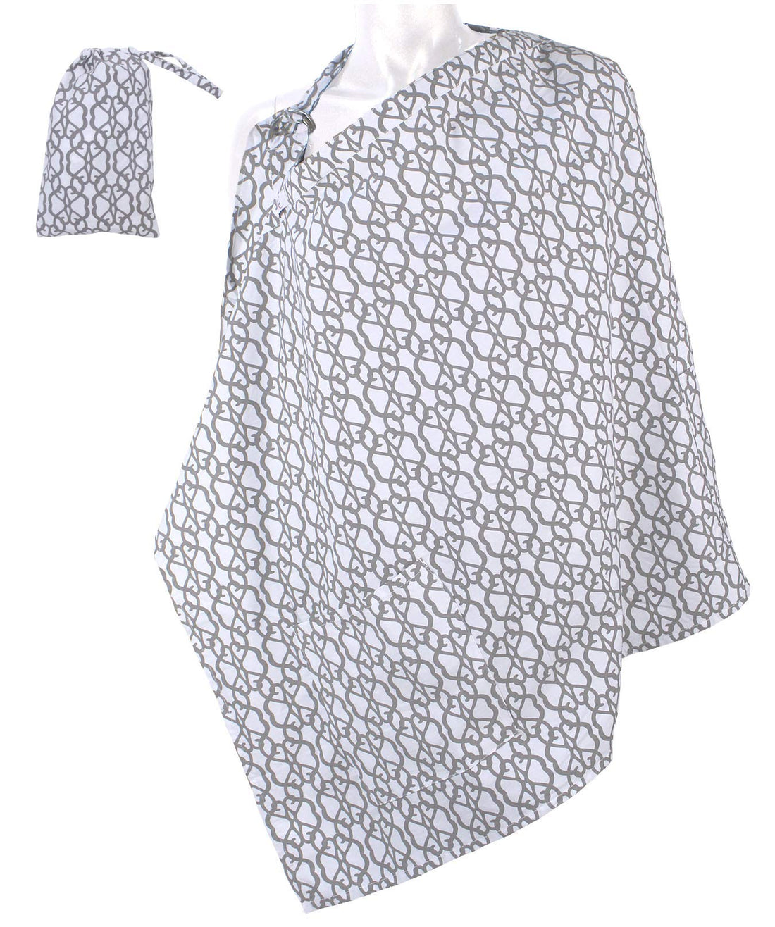 Moro Moro 3 Nursing Cover For Breastfeeding Privacy Soft 100% Cotton In Grey White