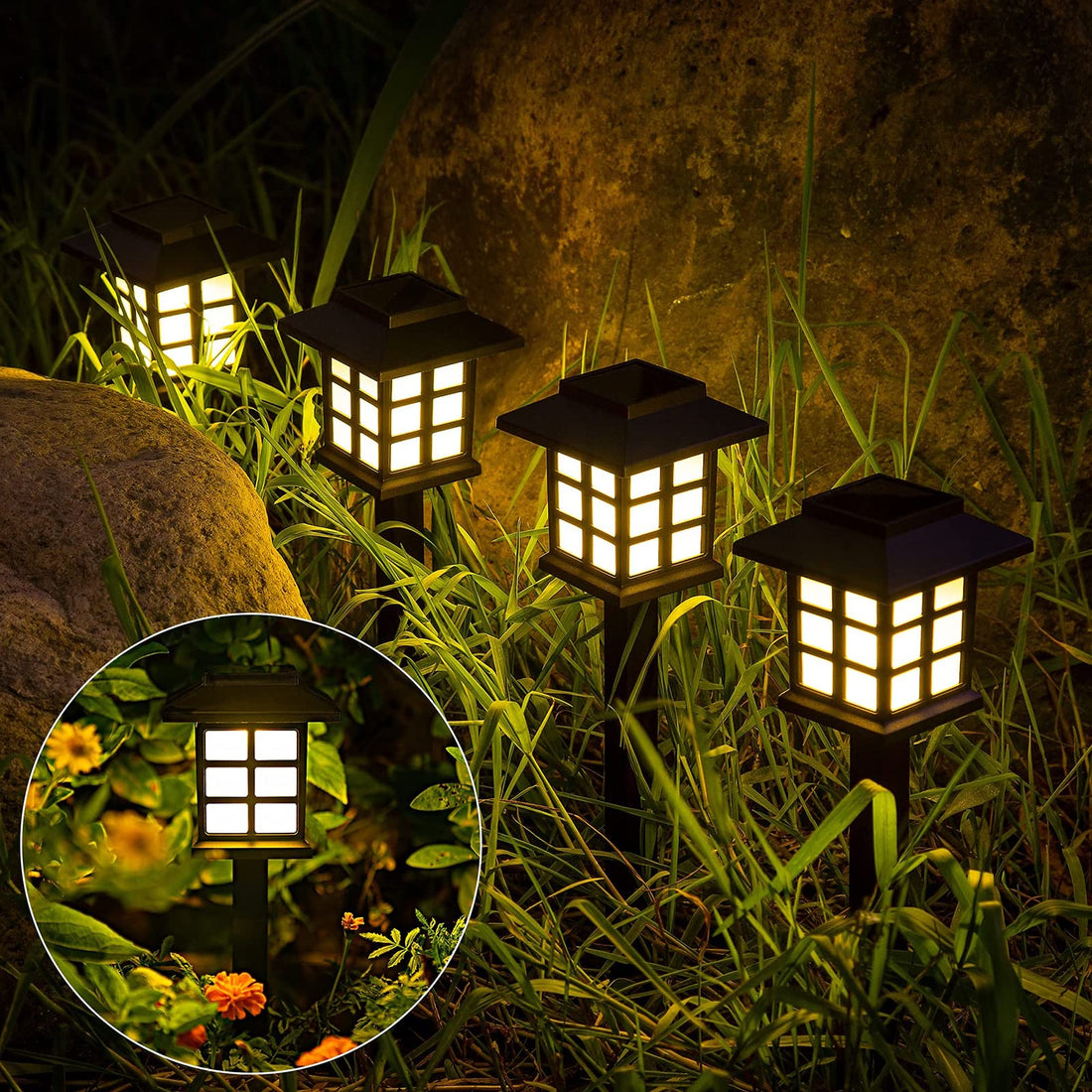 Arabest 8 Pack Solar Pathway Lights Outdoor, Yard Decoration, Waterproof Outdoor Solar Lights for Garden, Landscape, Path, Yard, Patio, Driveway, Walkway