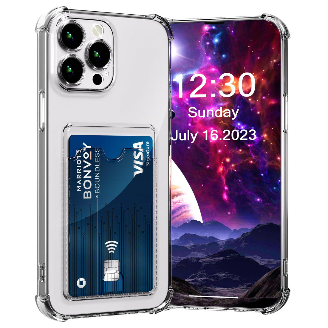 AKABEILA Case for iPhone 14 Clear Slim Phone Case Soft TPU Wallet Case Bag Cover with Card Slot Holder Shockproof 6.1"