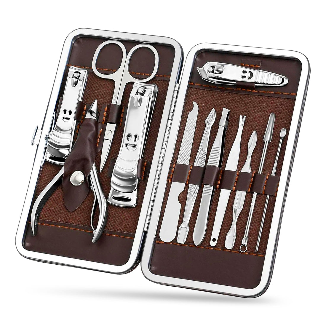 G4GADGET Stainless Steel Finger Toe Nail Cutter Personal Manicure Nail Scissors Set (12 Pieces)