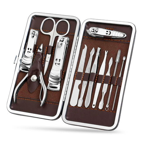G4GADGET Stainless Steel Finger Toe Nail Cutter Personal Manicure Nail Scissors Set (12 Pieces)