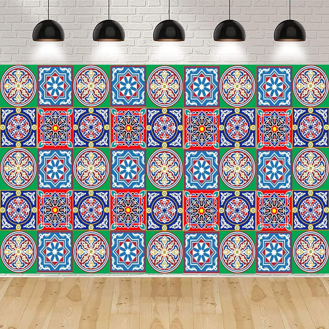 Ramadan Mubarak Poster Decorative Units Green Photo Background Large Monument Decor 110cm by 180cm Strong Banner Material with Metal Grommets UP TO DATE