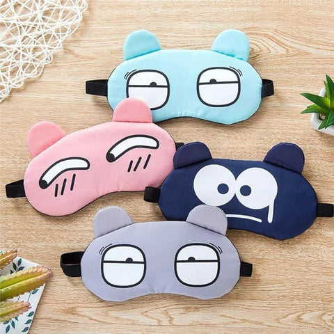 1 Piece Cute Sleep Blindfold Soft Fluffy Cover Eye Blindfold Shield for Travel Sleeping for Eye Mask Sleep Mask with Gel Pack Gel Eye Mask Cold Pads&Cool (Assorted Design)