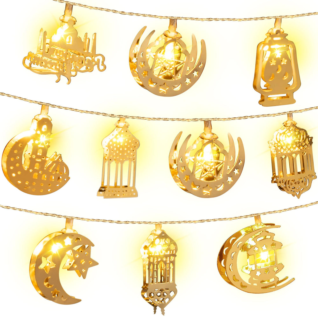 Ramadan fairy string lights, 6.56 feet 10 leds eid moon star kerosene lantern lamp, battery operated for ramadan outdoor home decoration party supplies