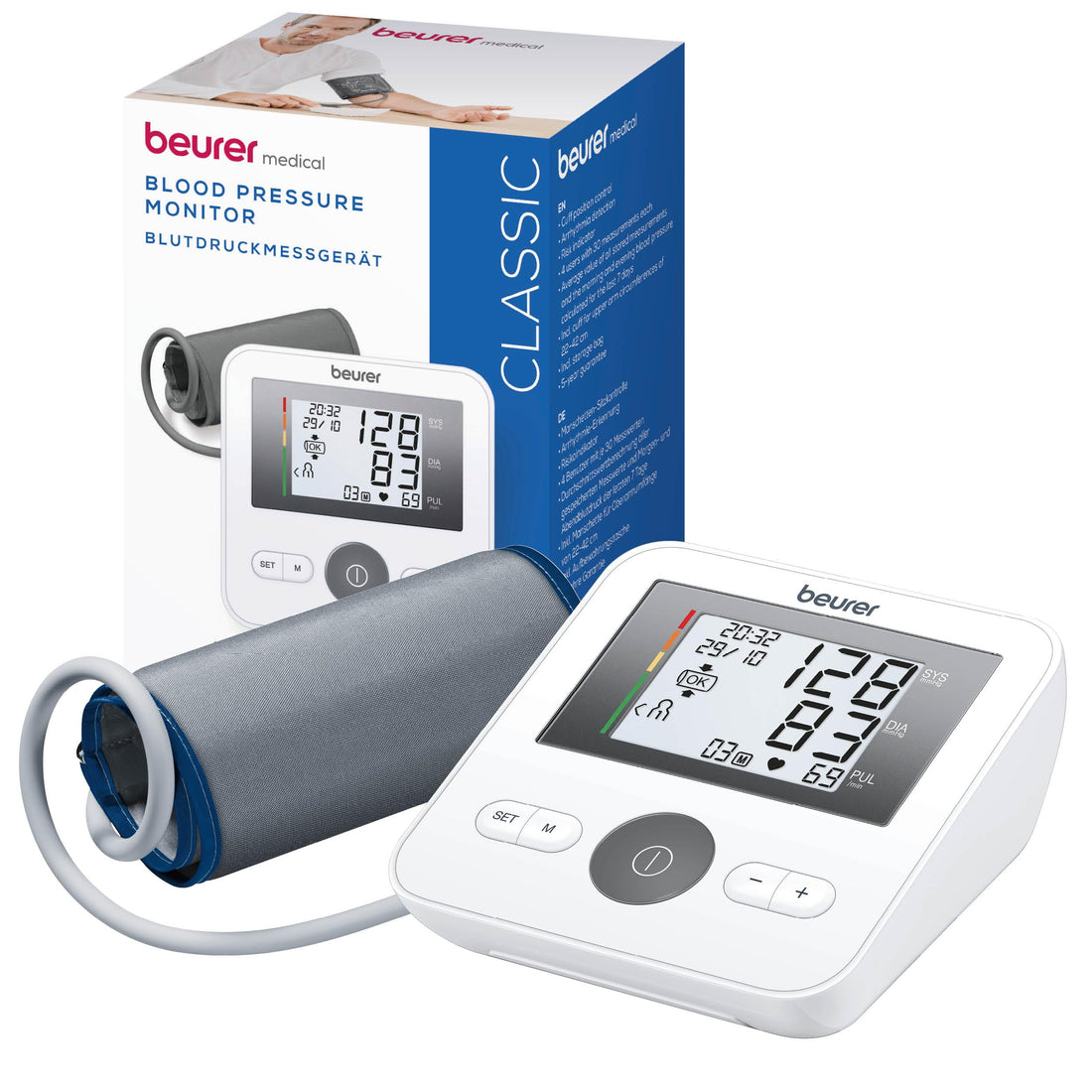 Beurer BM 27 Upper Arm Blood Pressure Monitor, for Upper Arm, Risk Indicator, Arrhythmia Detection, Application Error Alert