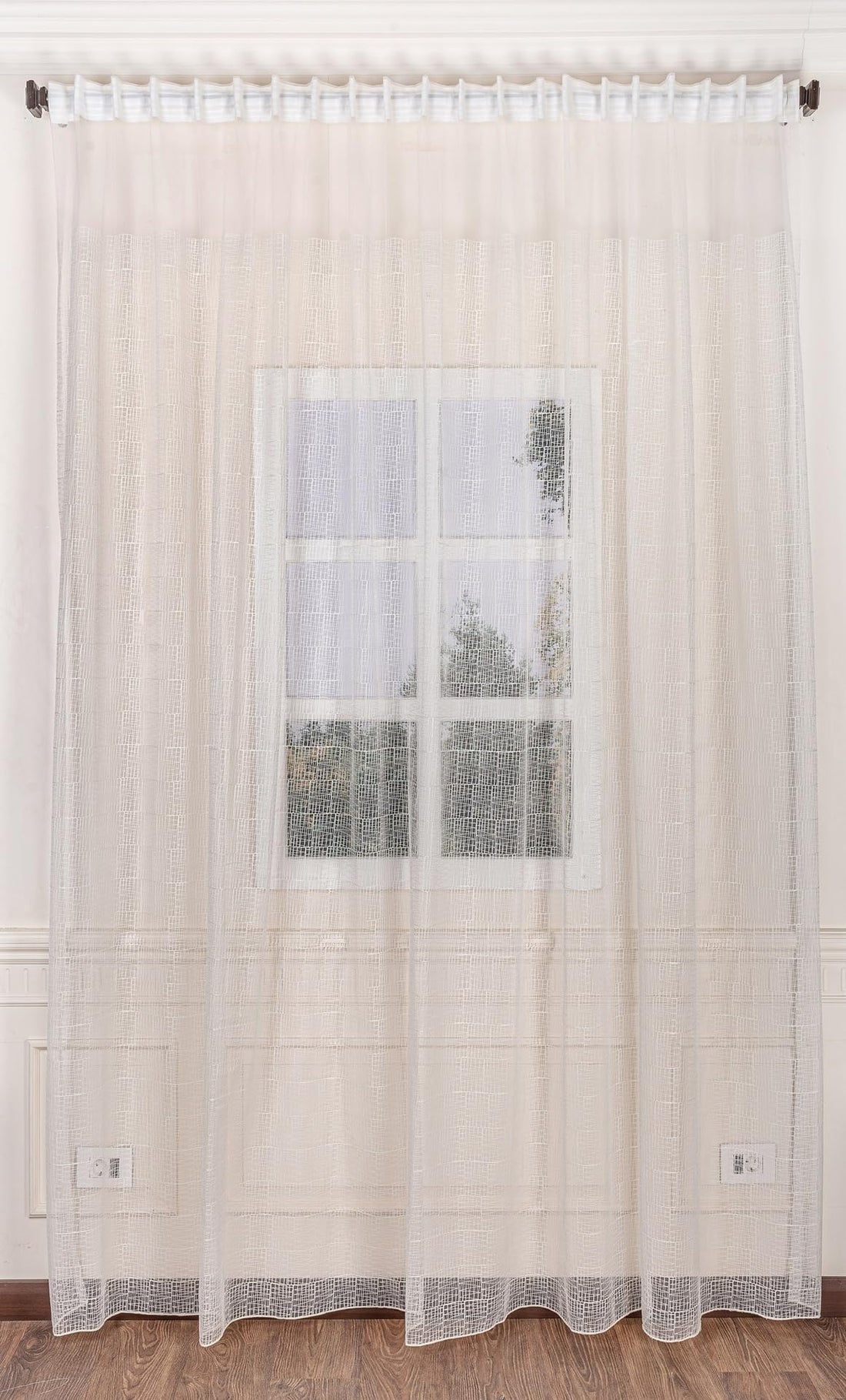 Curtains & Rods Speno Tulle Curtains - Lightweight, Sheer, Light Filtering, Extra Wide Drapes - White - 1 Panel (300cm W x 280cm L)