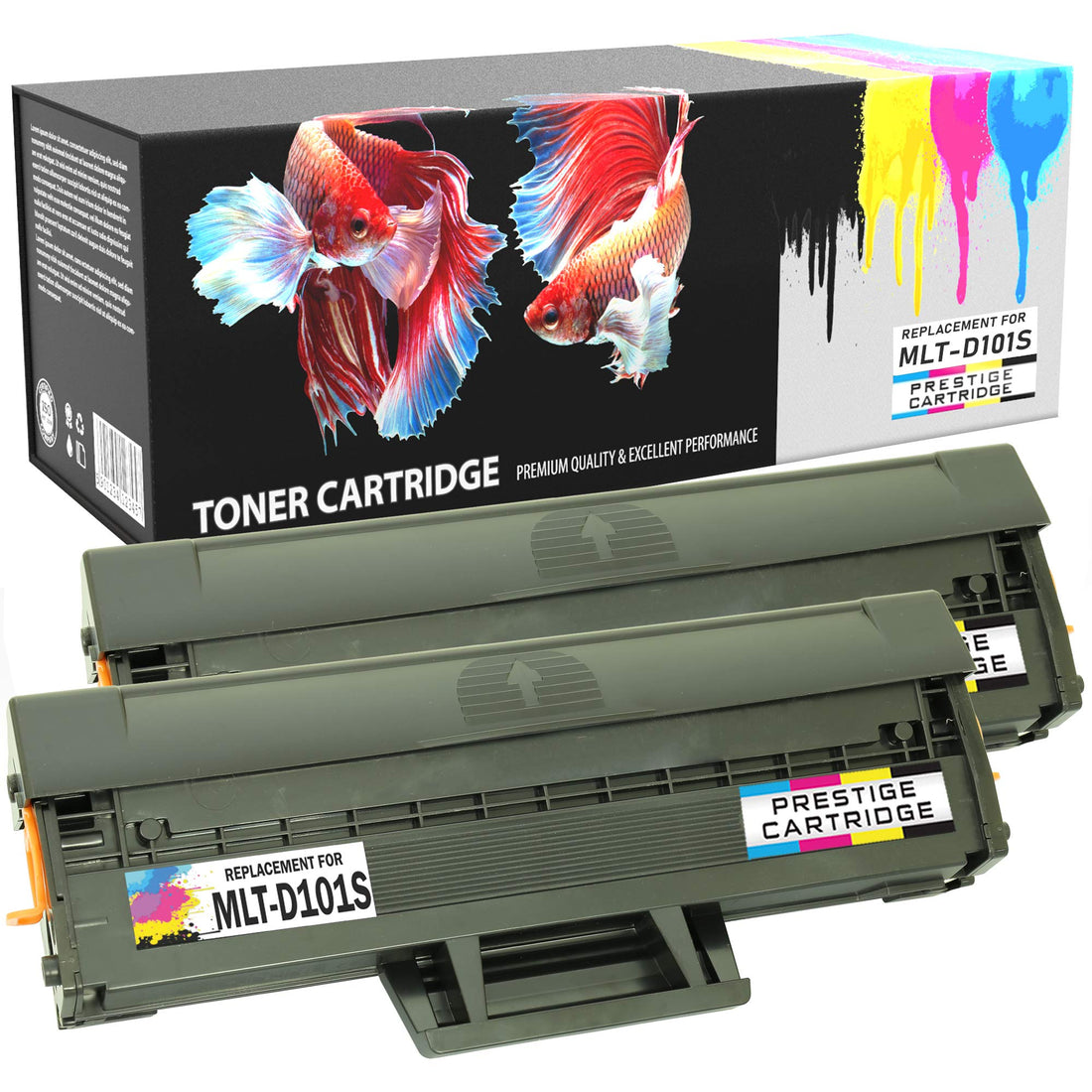 Prestige Cartridge MLT-D101S Compatible Toner Cartridge for Samsung ML-2165 ML-2165W ML-2160 SCX-3405 SCX-3405FW SCX-3405W SF-760 SF-760P - 2 Black