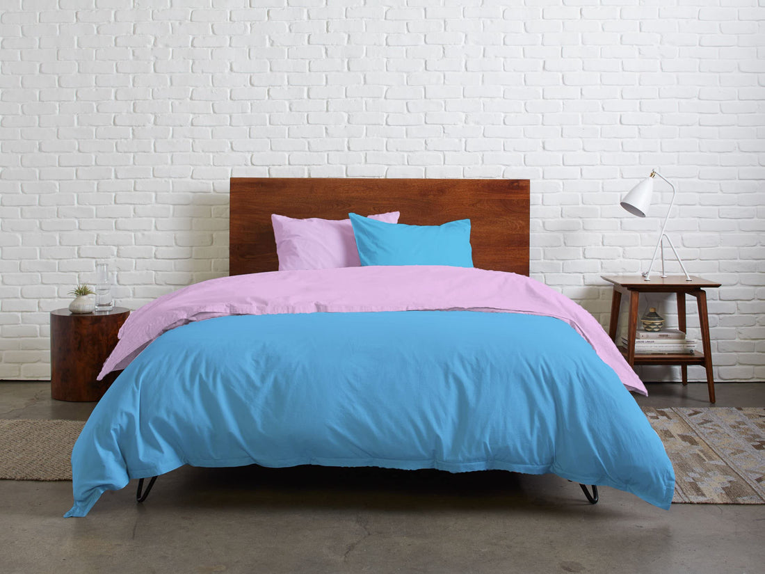 Tigers Trade Lines Quilt cover set from Mix Catalogue - Cotton - 3 pieces - for main rooms and youth rooms (turquoise - pompe, for king size 160 cm (Main Rooms))
